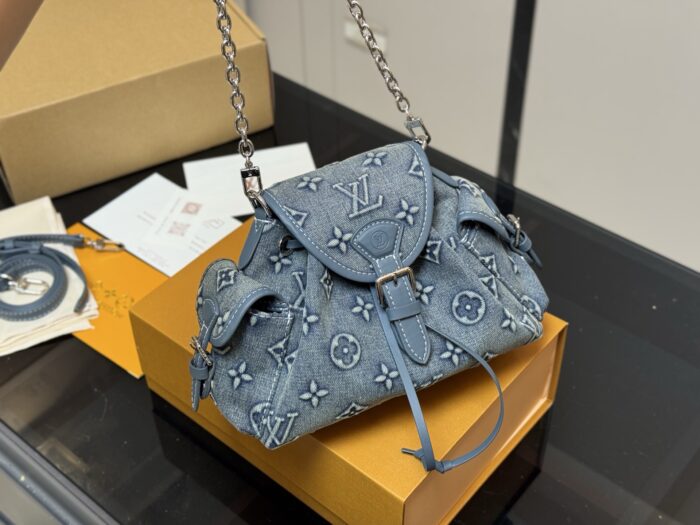 Louis Vuitton Odyssée Handbag 2025 Runway Collection Retro-Chic Monogram Denim Leather - Image 2