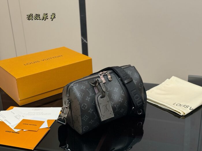 Louis Vuitton Keepall New Arrival Black & Grey Monogram Contrast Colour Pillow Bag Unisex Style - Image 5