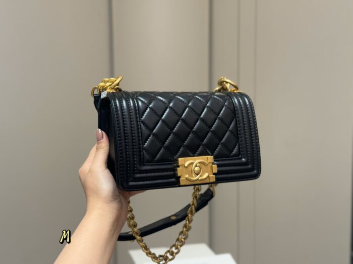 Chanel Leboy Mum Bag Lambskin Texture High Quality With Foldable Box - Image 9
