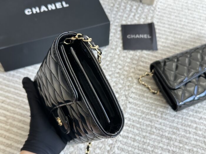 Chanel Patent Leather Woc Fortune Bag Crossbody Or Shoulder Strap With Retractable Chain Compact Yet Surprisingly Spacious - Image 5