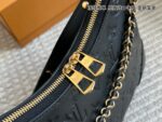Louis Vuitton New Black Full-Leather Horn Bag With Leather-Wrapped Chain - Understated, Timeless, Perfect For Autumn/Winter - Image 3