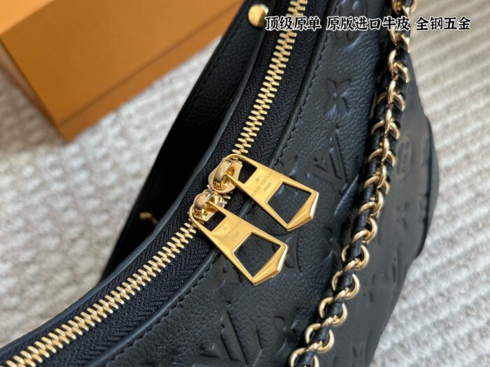 Louis Vuitton New Black Full-Leather Horn Bag With Leather-Wrapped Chain - Understated, Timeless, Perfect For Autumn/Winter - Image 3