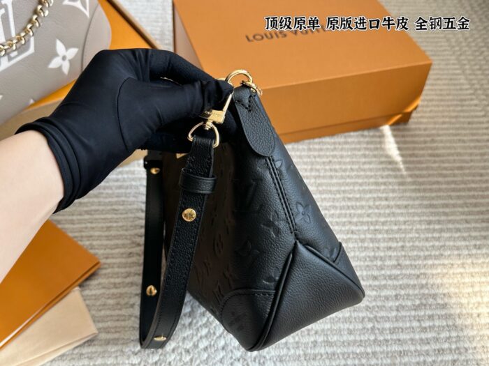 Louis Vuitton New Black Full-Leather Horn Bag With Leather-Wrapped Chain - Understated, Timeless, Perfect For Autumn/Winter - Image 5