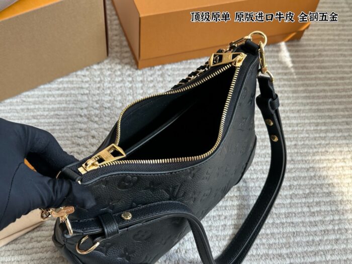 Louis Vuitton New Black Full-Leather Horn Bag With Leather-Wrapped Chain - Understated, Timeless, Perfect For Autumn/Winter - Image 7
