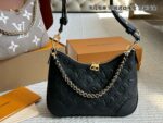 Louis Vuitton New Black Full-Leather Horn Bag With Leather-Wrapped Chain - Understated, Timeless, Perfect For Autumn/Winter - Image 9