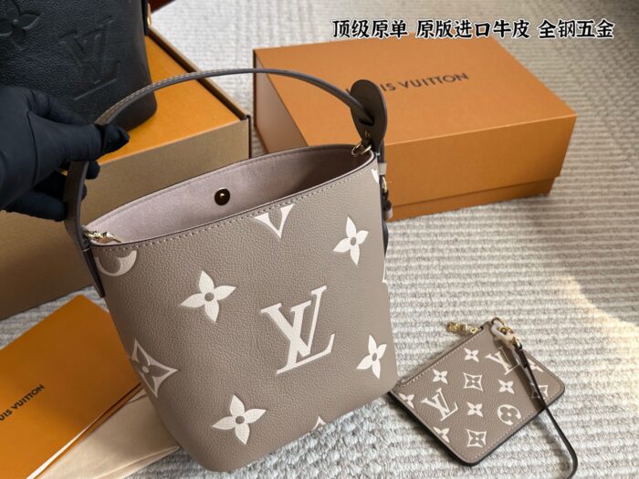 Louis Vuitton All In Bb Bucket Bag Monogram Canvas Embossed Foldable Crossbody Shoulder Bag - Image 1