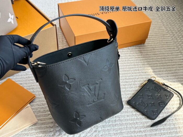Louis Vuitton All In Bb Bucket Bag Monogram Canvas Embossed Foldable Crossbody Shoulder Bag - Image 2