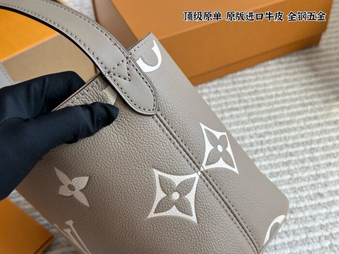 Louis Vuitton All In Bb Bucket Bag Monogram Canvas Embossed Foldable Crossbody Shoulder Bag - Image 8