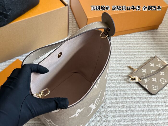 Louis Vuitton All In Bb Bucket Bag Monogram Canvas Embossed Foldable Crossbody Shoulder Bag - Image 9