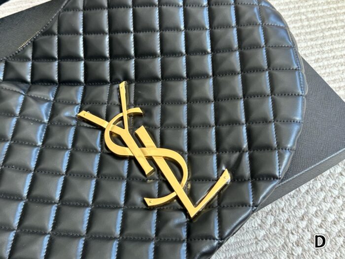 Yves Saint Laurent Vintage Diamond Pattern Large Metal Logo Shopping Bag Luxurious, Dazzling And Grand - Image 2