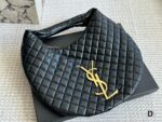 Yves Saint Laurent Vintage Diamond Pattern Large Metal Logo Shopping Bag Luxurious, Dazzling And Grand - Image 3
