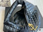 Yves Saint Laurent Vintage Diamond Pattern Large Metal Logo Shopping Bag Luxurious, Dazzling And Grand - Image 8