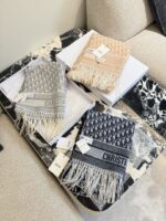 Dior Oblique Print Double-Sided Cashmere Scarf - Versatile Shawl Or Scarf