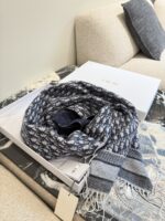 Dior Oblique Print Double-Sided Cashmere Scarf - Versatile Shawl Or Scarf - Image 7