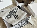 Vivienne Westwood Autumn/Winter Wool Scarf With Large Saturn Logo Reversible Design - Image 7