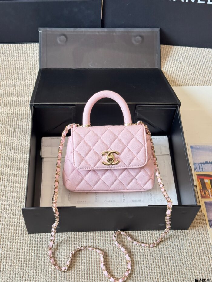 Chanel 2021 Spring/Summer Collection Coco Handle Mini Quilted Double C Handbag - Image 4