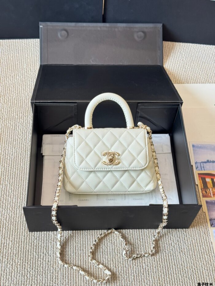 Chanel 2021 Spring/Summer Collection Coco Handle Mini Quilted Double C Handbag - Image 5