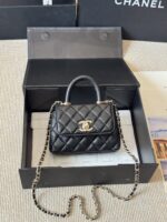 Chanel 2021 Spring/Summer Collection Coco Handle Mini Quilted Double C Handbag