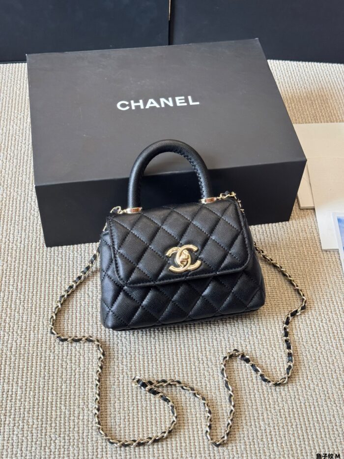 Chanel 2021 Spring/Summer Collection Coco Handle Mini Quilted Double C Handbag - Image 2