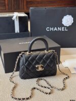 Chanel 2021 Spring/Summer Collection Coco Handle Mini Quilted Double C Handbag - Image 3