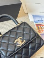 Chanel 2021 Spring/Summer Collection Coco Handle Mini Quilted Double C Handbag - Image 5