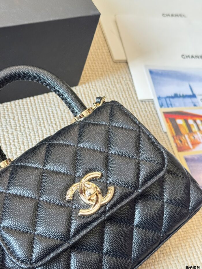 Chanel 2021 Spring/Summer Collection Coco Handle Mini Quilted Double C Handbag - Image 5