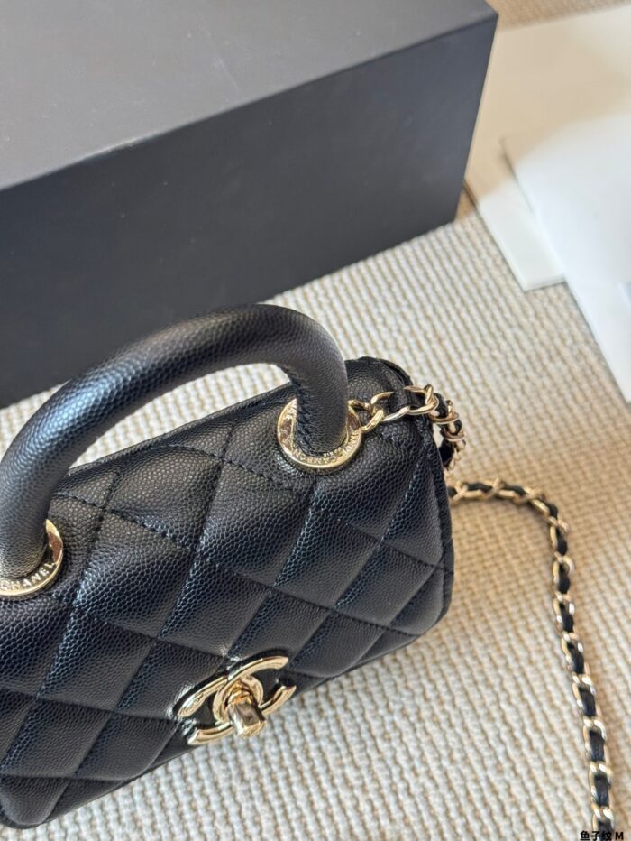 Chanel 2021 Spring/Summer Collection Coco Handle Mini Quilted Double C Handbag - Image 8