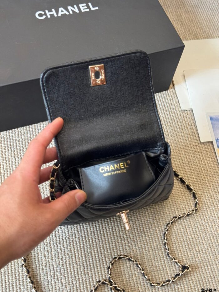 Chanel 2021 Spring/Summer Collection Coco Handle Mini Quilted Double C Handbag - Image 9