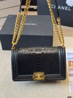 Chanel Leboy Rare Leather Mum Bag Replica Edition Gold-Tone Hardware Impeccable Structure Soft To The Touch Exquisite Craftsmanship - Image 4