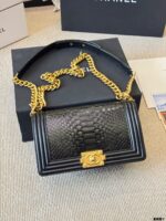 Chanel Leboy Rare Leather Mum Bag Replica Edition Gold-Tone Hardware Impeccable Structure Soft To The Touch Exquisite Craftsmanship - Image 5