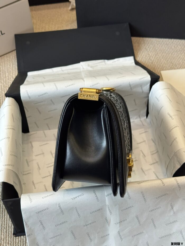 Chanel Leboy Rare Leather Mum Bag Replica Edition Gold-Tone Hardware Impeccable Structure Soft To The Touch Exquisite Craftsmanship - Image 6