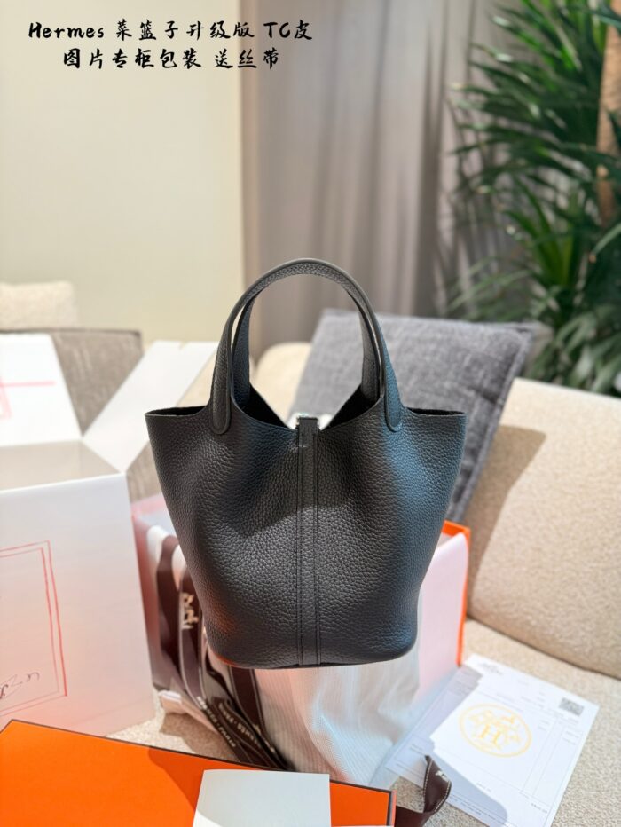 Hermès Shopping Basket Upgrade Edition Tc Leather Tote Bag. Exquisite Lock. Delicate Edge Oil Finish. Complete Set Packaging. - Image 6