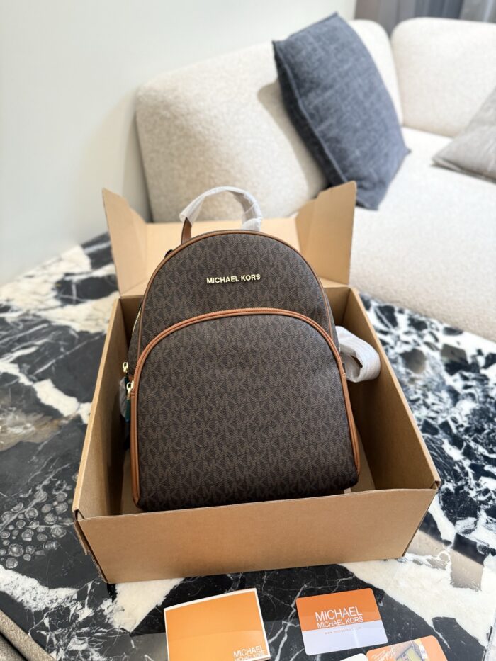 Michael Kors Abbey Series Monogram Mini Print Backpack Exquisite, Practical And Spacious Interior - Image 10