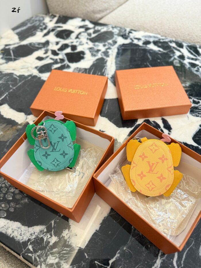 Louis Vuitton Frog Earphone Pouch Keychain Pendant Monogram Canvas With Authentic Details Holds Small Items - Image 2
