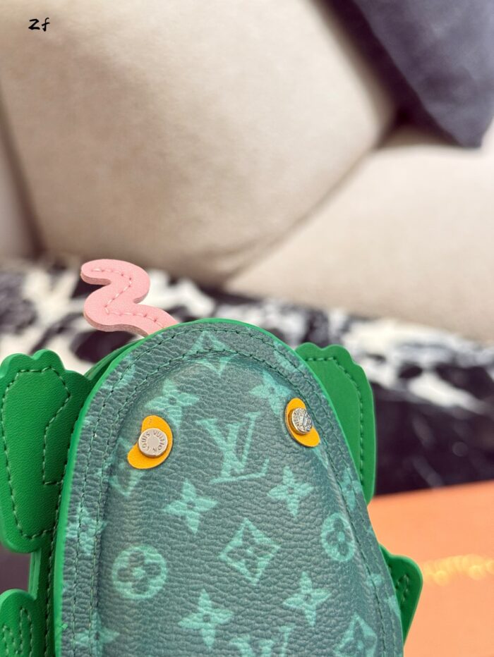 Louis Vuitton Frog Earphone Pouch Keychain Pendant Monogram Canvas With Authentic Details Holds Small Items - Image 5