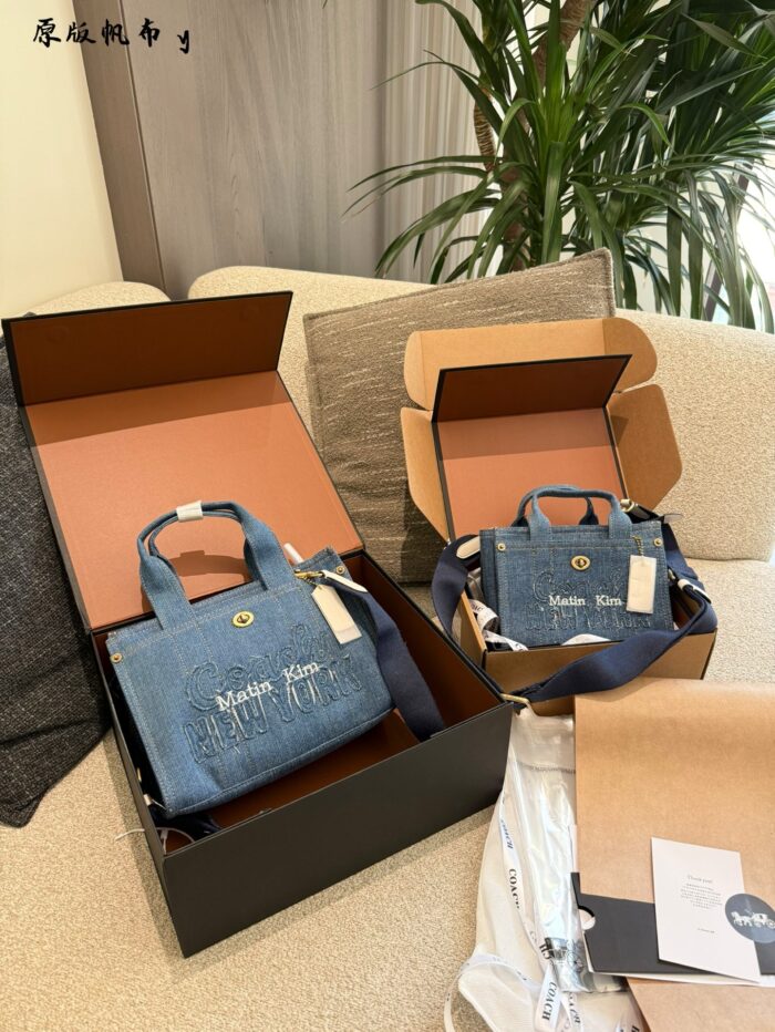 Coach X Matin Kim Collaboration Denim Embroidered Tote Bag - Image 8