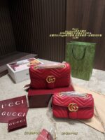 Gucci Marmont Chain Bag Metal Double G Logo Classic, Refined And Stylish - Image 12