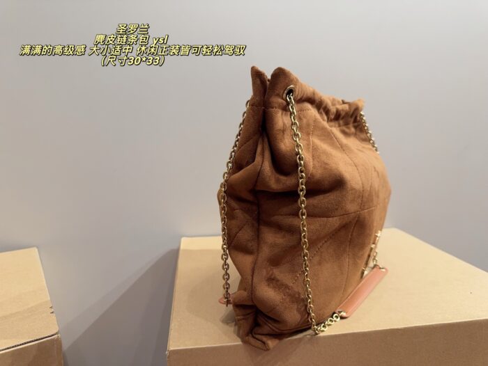 Yves Saint Laurent Suede Chain Bag Retro Elegance Impressive Capacity Suitable For Both Casual And Formal Wear - Image 5