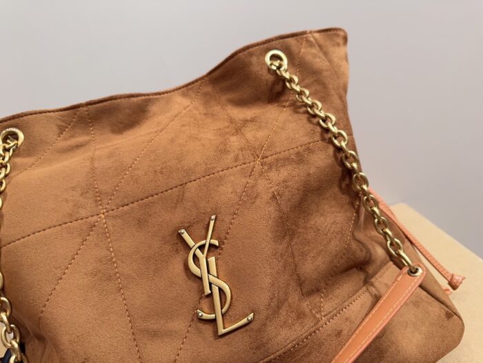 Yves Saint Laurent Suede Chain Bucket Bag Retro Elegance Impressive Capacity Effortlessly Versatile For Both Casual And Formal Occasions - Image 3
