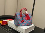 Louis Vuitton X Takashi Murakami Collaboration Cherry Series Denim Pillow Bag Shoulder Crossbody Tote