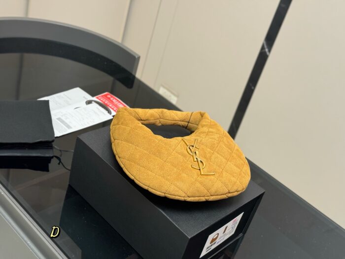 Yves Saint Laurent Calypso Hobo Emotional Black Gold Vintage Crescent Bag Matte Calfskin French Flair - Image 1