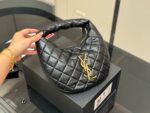 Yves Saint Laurent Calypso Hobo Emotional Black Gold Vintage Crescent Bag Matte Calf Leather French-Inspired Elegance Lightweight And Unique - Image 2