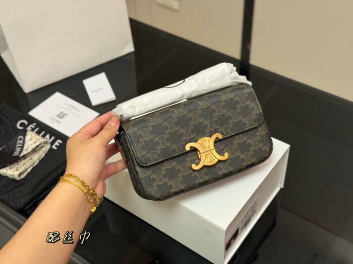 Celine Triomphe Calfskin Triumph Vintage Underarm Bag - Image 2
