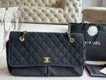 Chanel Cf Series Large Airport Bag - Quilted Pattern With Gold Buckle