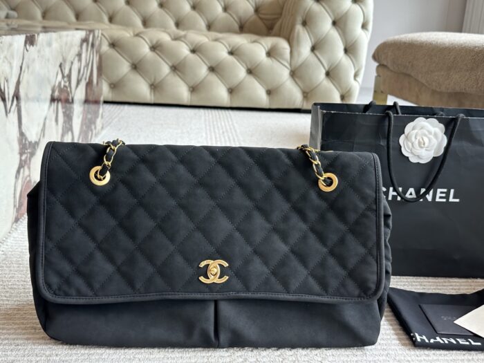 Chanel Cf Series Large Airport Bag - Quilted Pattern With Gold Buckle - Image 1
