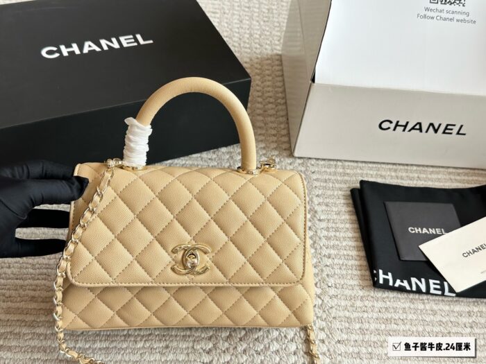 Chanel Coco Handle Grained Calfskin Handbag (Original Hardware) - Image 1