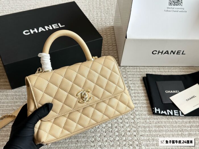 Chanel Coco Handle Grained Calfskin Handbag (Original Hardware) - Image 4