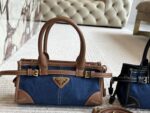 Prada Soft Lux Oil-Wax Leather Handbag/Shoulder Bag Ultra-Light Oil-Wax Leather With Included Long Shoulder Strap