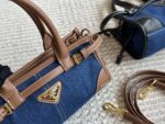 Prada Soft Lux Oil-Wax Leather Handbag/Shoulder Bag Ultra-Light Oil-Wax Leather With Included Long Shoulder Strap - Image 3