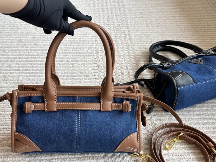 Prada Soft Lux Oil-Wax Leather Handbag/Shoulder Bag Ultra-Light Oil-Wax Leather With Included Long Shoulder Strap - Image 6
